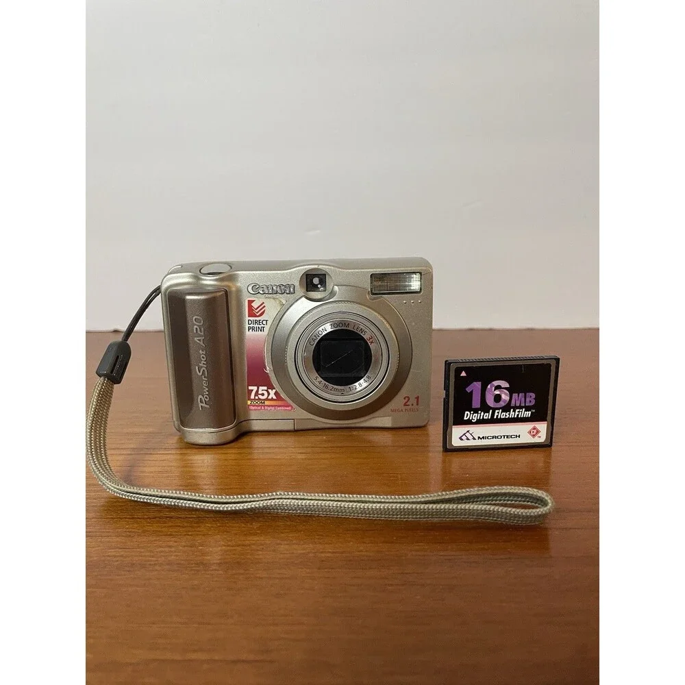 Canon PowerShot A20 2.1 MP Compact Digital Camera+ 16 MB Glitchy, Needs Repair